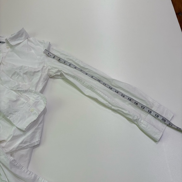 H&M White Button Down Shirt with Tie belt - Picture 5 of 10
